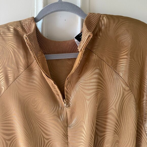 Vintage Diane Freis Original Blouson Blouse Top Size M Gold Swirl Georgette 80s - Picture 9 of 13